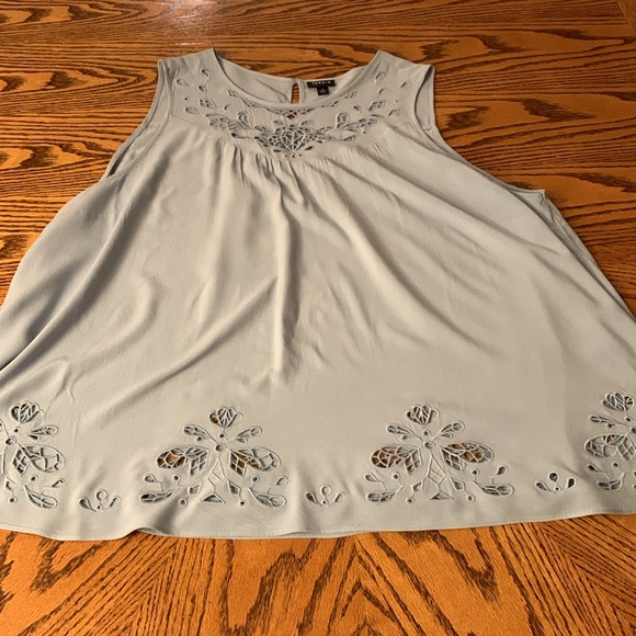 Torrid Light Blue Sleeveless Top with cut out designs - Picture 3 of 10